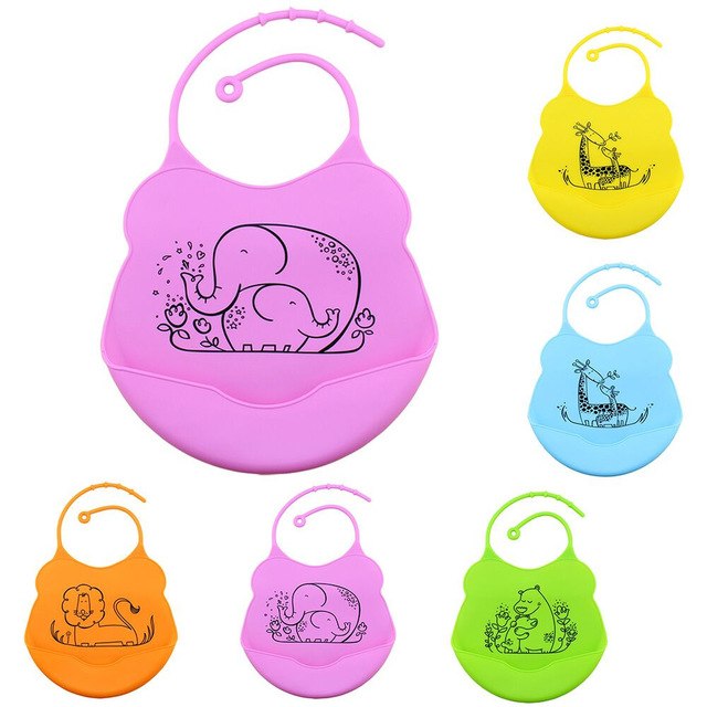 1PC Baby Infants Kids Cute Silicone Bibs Baby