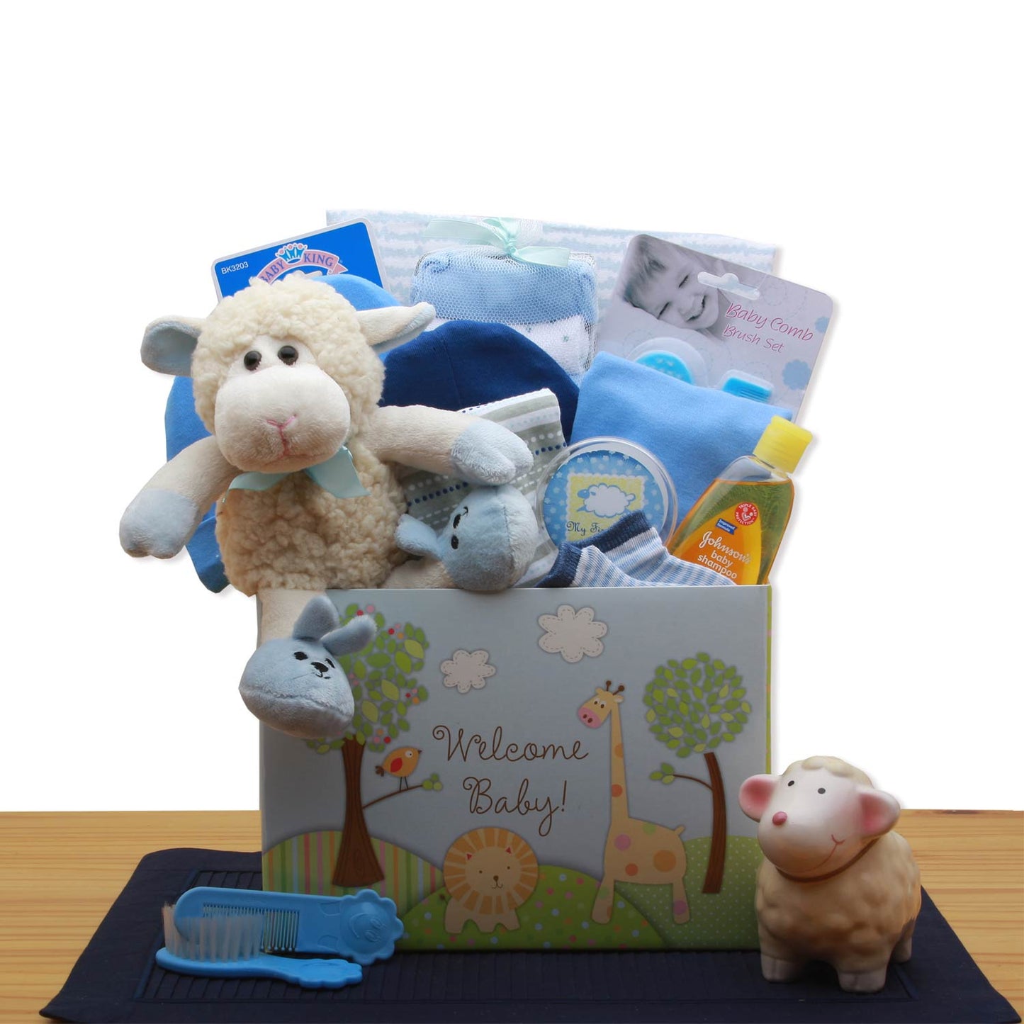 Welcome New Baby Gift Box - Blue- baby boy gift basket - new baby