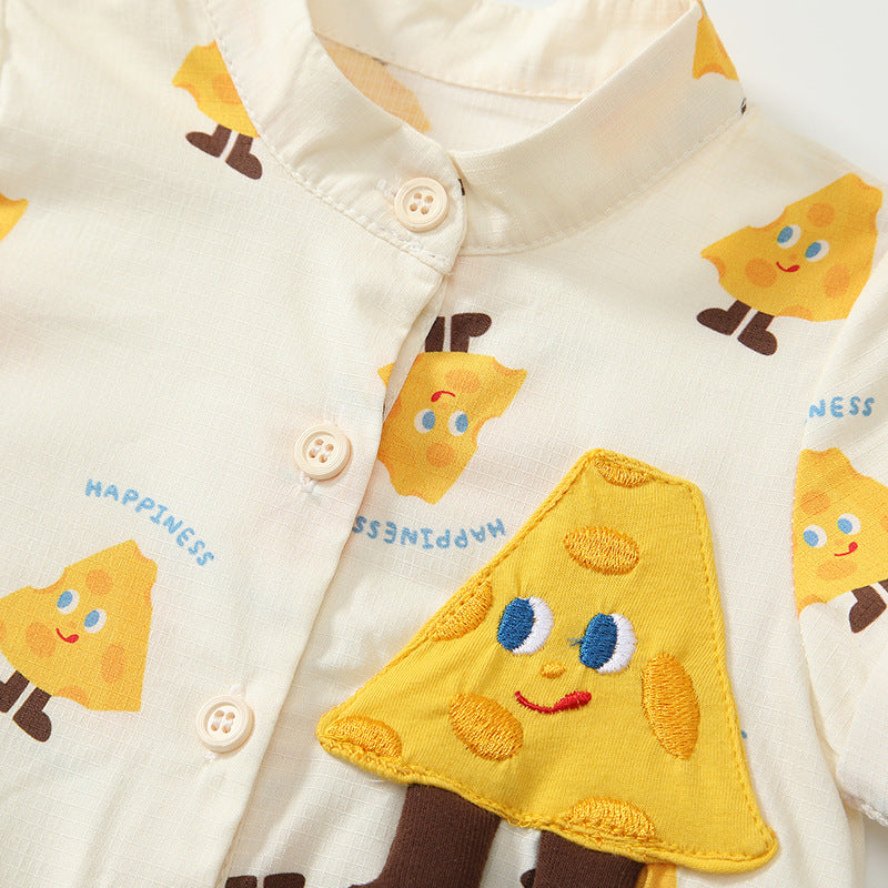 Summer Arrival Baby Unisex Short Sleeves Cute Cartoon Pattern Onesies