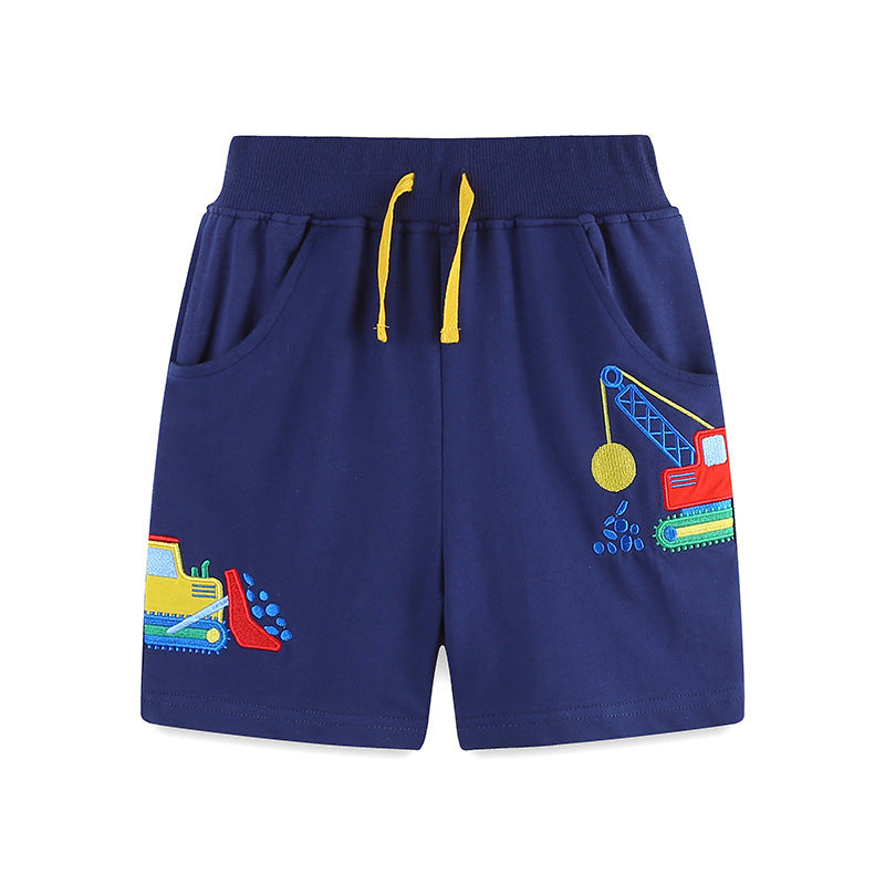 Summer Arrival Kids Boys Cotton Casual Style Cartoon Embroidered
