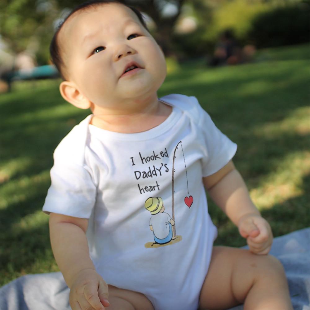 I Hooked Daddy's Heart Baby Bodysuit