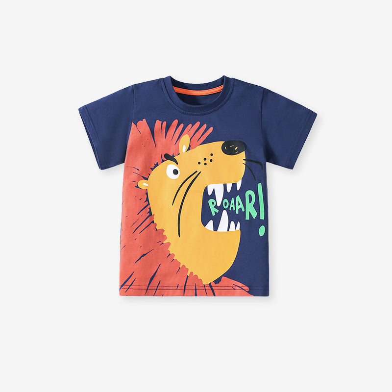 Summer Baby Kids Cartoon Pattern T-shirt and Shorts Clothing Set for