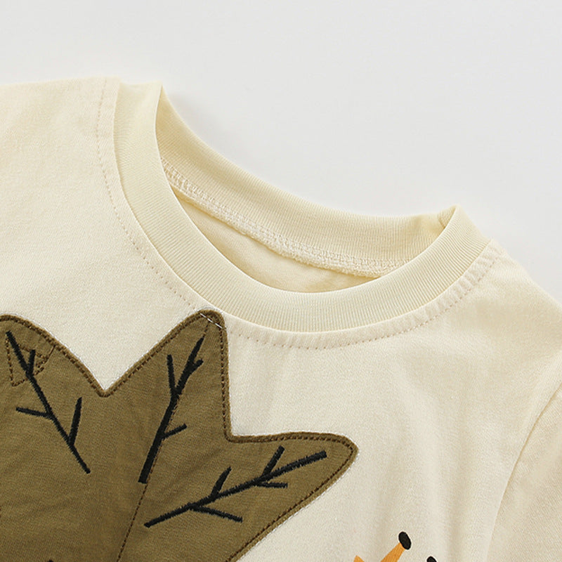 Summer Baby Kids Jungle Animals Cartoon Pattern T-shirt and Shorts