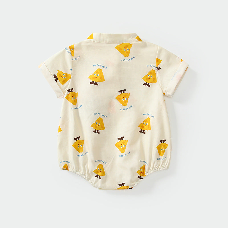 Summer Arrival Baby Unisex Short Sleeves Cute Cartoon Pattern Onesies