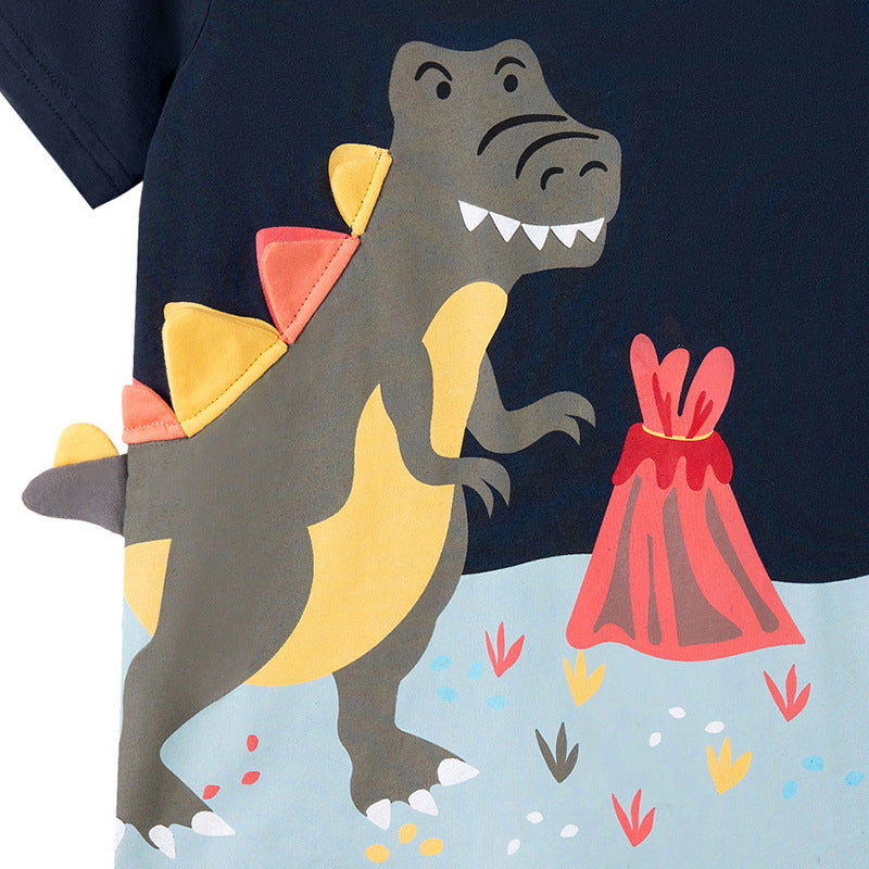 Summer Baby Kids Dinosaur Cartoon Pattern T-shirt and Shorts Clothing