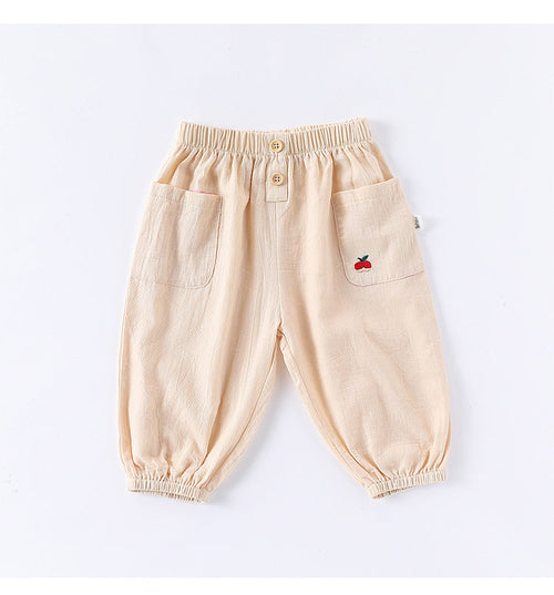 Children’s Summer Breathable Simple Logo Embroidered Pocketed Fashion