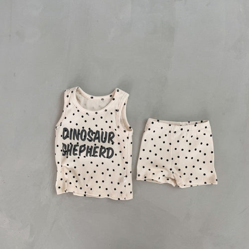 Summer Baby Kids Letters Pattern Sleeveless Vest and Plain Shorts
