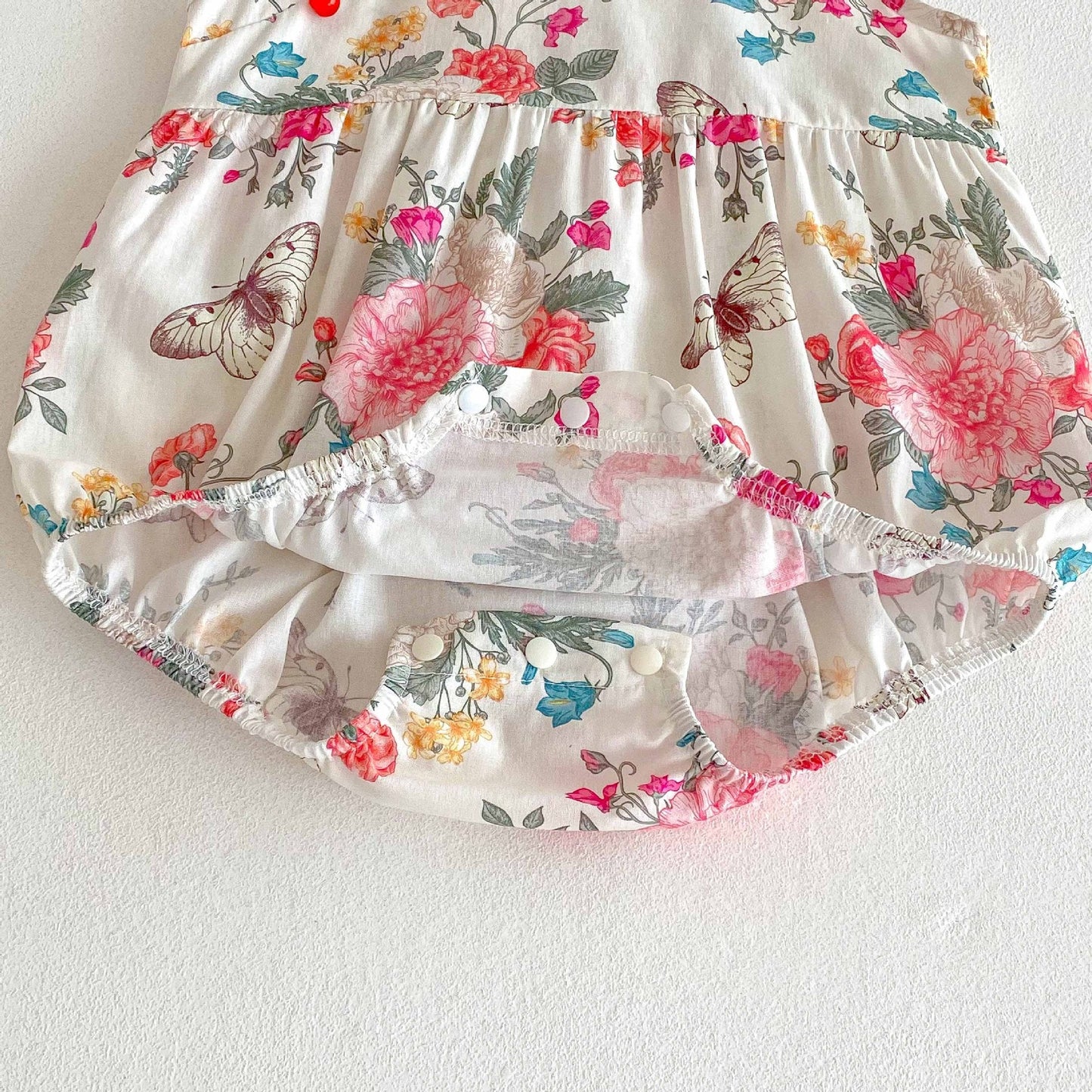 Summer Arrival Baby Girls Cute Floral Sleeveless Stand Collar Onesies