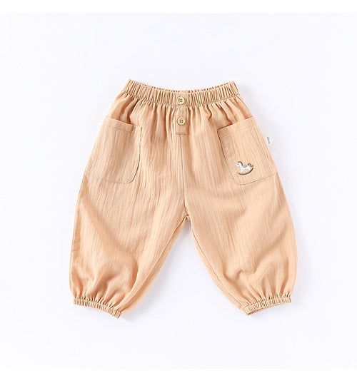 Children’s Summer Breathable Simple Logo Embroidered Pocketed Fashion