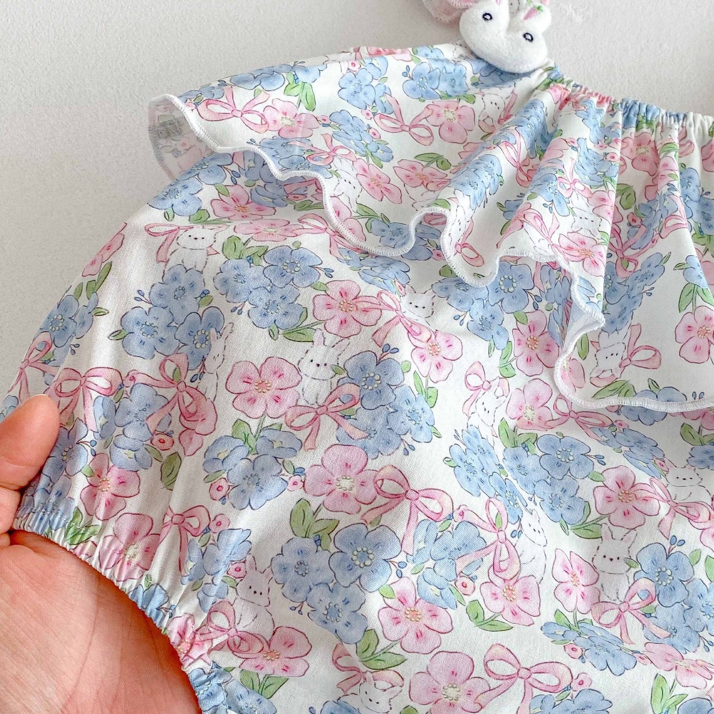 Summer Arrival Baby Girls Cute Floral Sleeveless Ruffle Design Onesies