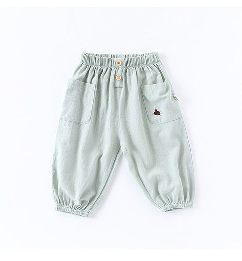Children’s Summer Breathable Simple Logo Embroidered Pocketed Fashion