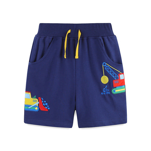 Summer Arrival Kids Boys Cotton Casual Style Cartoon Embroidered