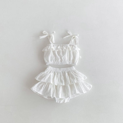 Summer Hot Selling Baby Girls Sleeveless Floral Embroidery Solid Color