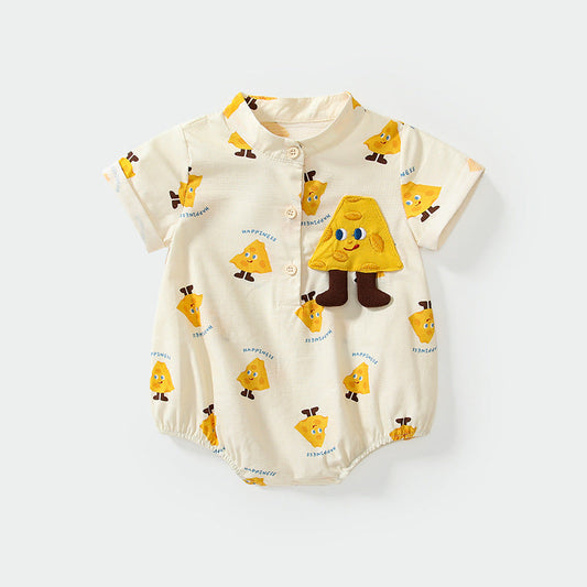 Summer Arrival Baby Unisex Short Sleeves Cute Cartoon Pattern Onesies