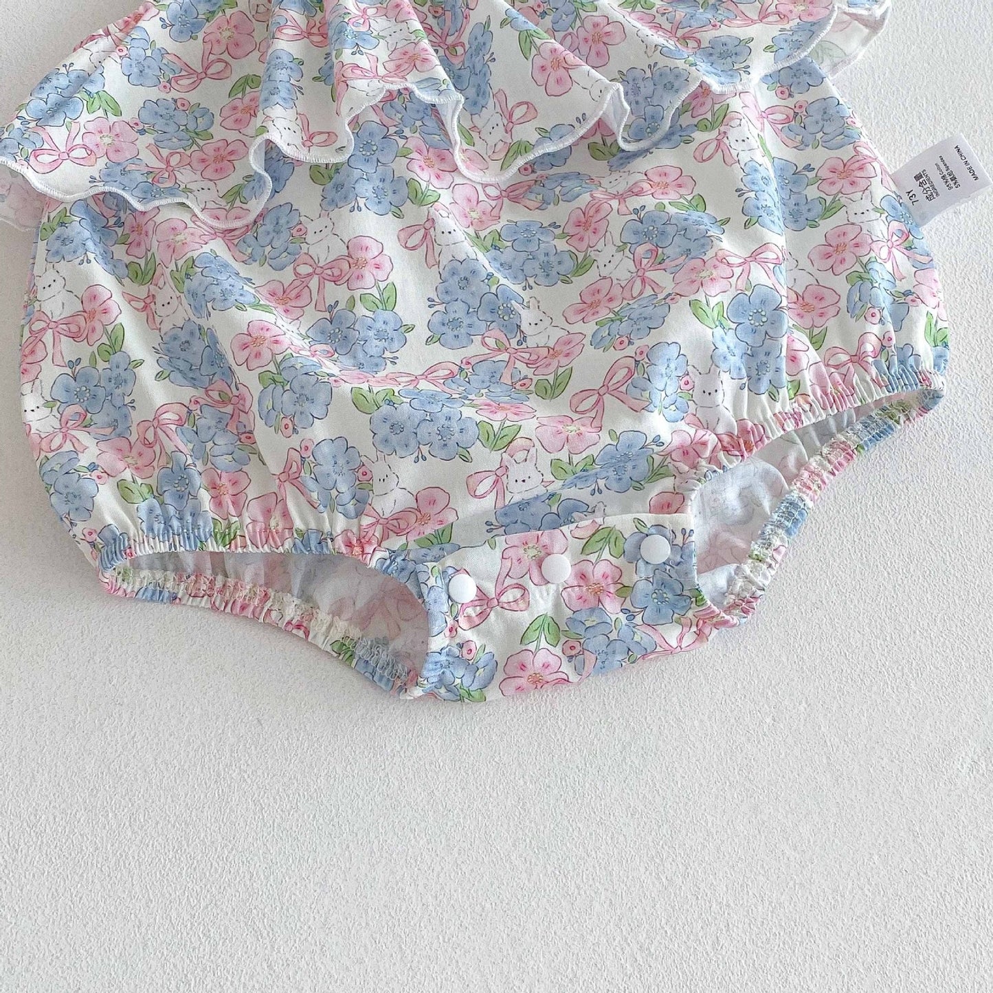 Summer Arrival Baby Girls Cute Floral Sleeveless Ruffle Design Onesies