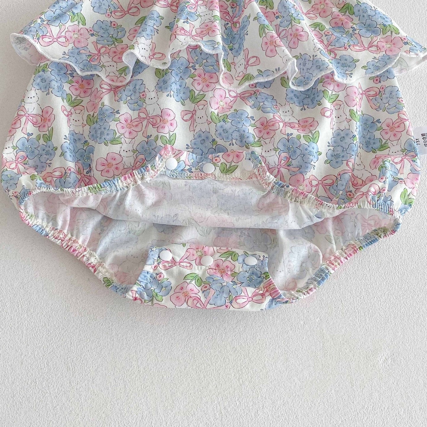 Summer Arrival Baby Girls Cute Floral Sleeveless Ruffle Design Onesies