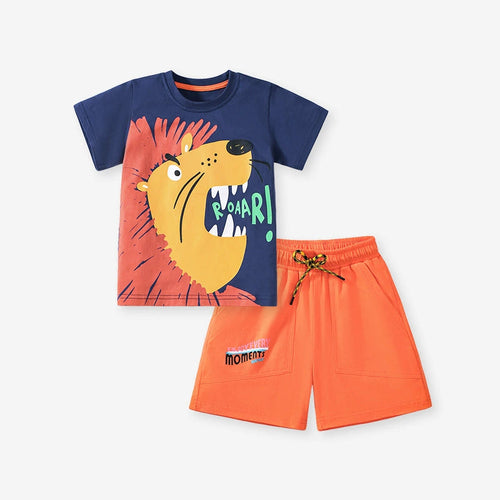 Summer Baby Kids Cartoon Pattern T-shirt and Shorts Clothing Set for