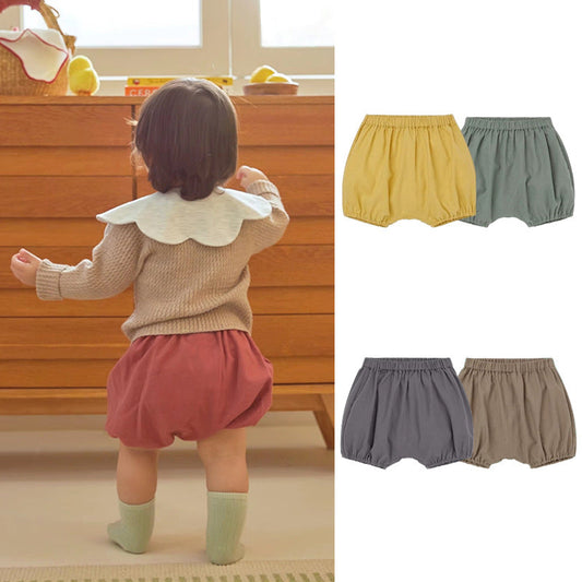 Summer Arrival Kids Unisex Cotton Casual Style Solid Color Shorts